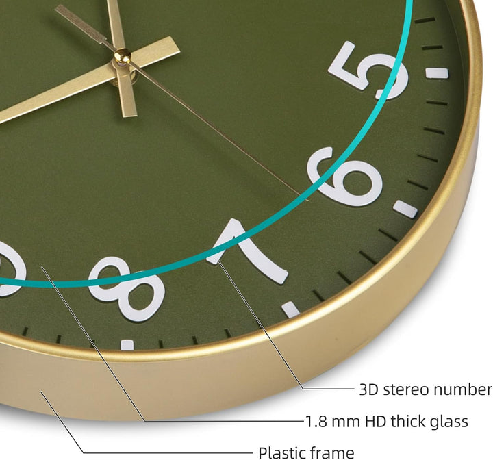 Wanduhr Ohne TickgeräUsche Lautlos 30cm Modern Quarz Gross Batterie Betriebene Stereo Digital Wanduh