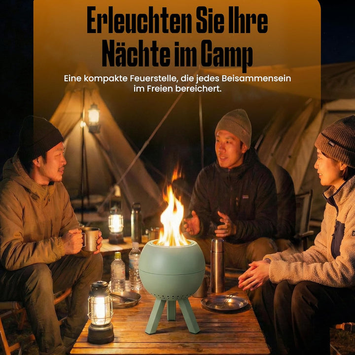 Feuerschale, Feuerstelle,Doppelwandig,Hitzebeständig,Raucharm (Grün), Grün