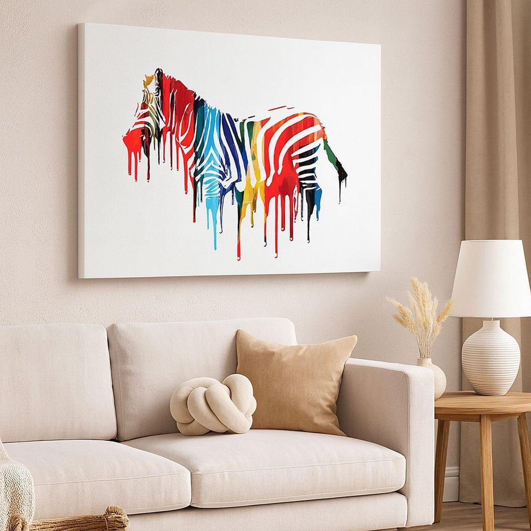 Bilder auf Leinwand Zebra Detail digital wild Leinwandbild 70x50cm Wandbilder Dekoration Wohnzimmer