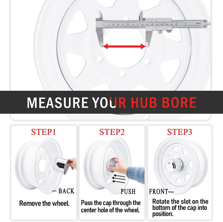 RhinoTuning 4 Stück 3.19in aufsteckbare mittelkappen Aluminium-nabendeckel passend für 81mm LKW-Anhä