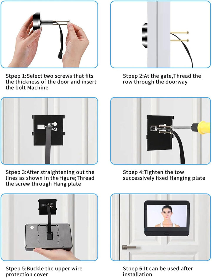 Bewinner 1080P Video Türklingel mit Kamera, 4,3-Zoll-LCD HD Bildschirm, 130° Weitwinkel, Visuelle Tü