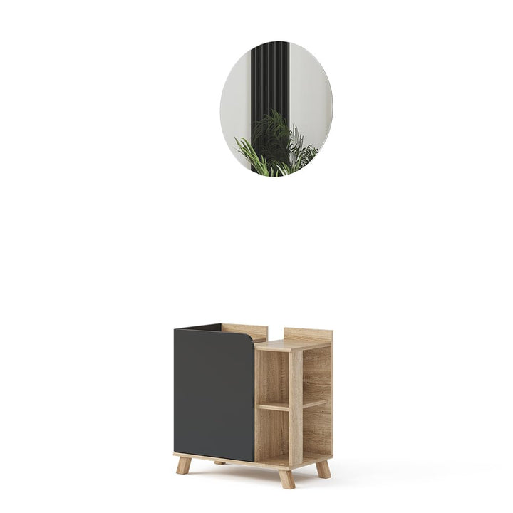 Vicco Badmöbel Set Karen, Sonoma/Anthrazit, 2 Teile Set 1 Anthrazit, Set 1 Anthrazit