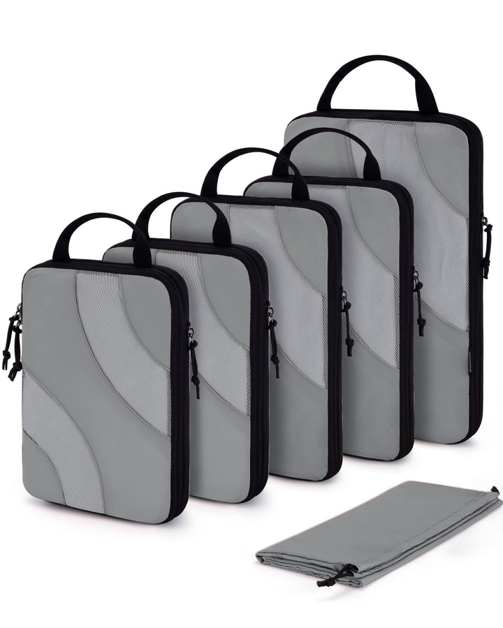 BAGSMART Packing Cubes Compression 6 Stück, Packwürfel Kompression Koffer Organizer Set, Travel Esse