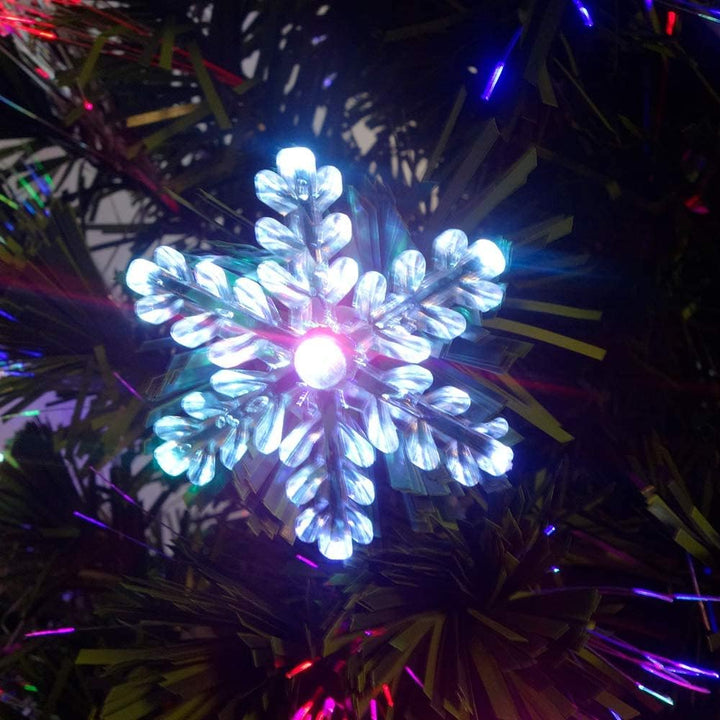 PVC Weihnachtsbaum Künstliche 210cm/ 7 ft mit Weihnachtsbäume mit LED Beleuchtung Glasfaser und Schn