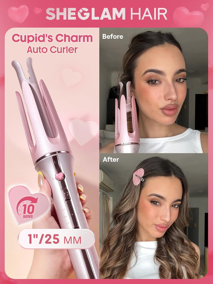SHEGLAM Cupid's Charm One-Touch Automatisches Lockenstab Schnellaufheizend Selbstrotierender Lockenw