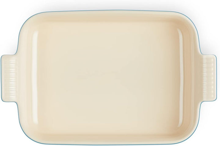 Le Creuset Rechteckige Auflaufform Tradition aus Steinzeug, 32 cm, 2.31 kg, Azure, 71102322200001 Az