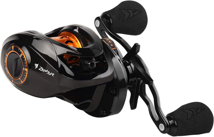 KastKing Zephyr Bait Finesse Baitcast-Rolle, Kohlefaser-Angelrolle – Drag Clicker Version, 7,2:1 Übe