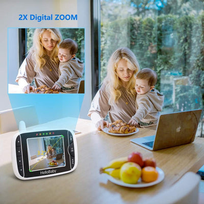HelloBaby Babyphone mit Kamera HB32 3.2" Digital Funk TFT LCD Drahtloser Video baby Monitor mit Digi