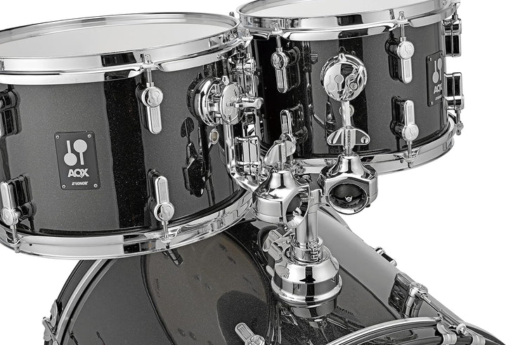 SONOR AQX STUDIO CYMBAL SET BLACK MIDNIGHT SPARKLE Modern Black Midnight Sparkle, Modern Black Midni