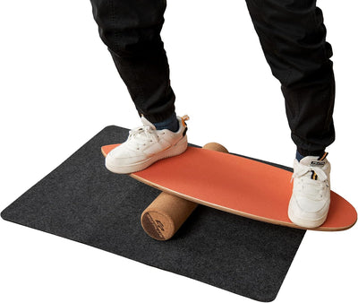 COSTWAY Balance Board aus Holz, Balancebrett, Balance Trainer Trickboard für zuhause, inkl. Korkroll