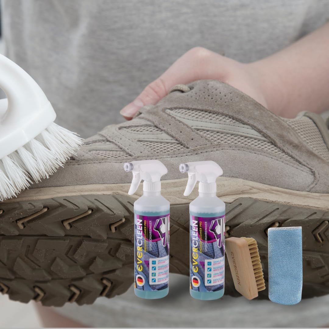 Made in Germany professioneller Sneaker Cleaner 2x 500ml + Mikrofasertuch + Bürste. Intensive Reinig