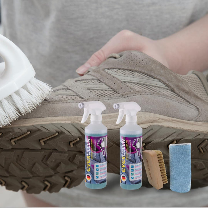 Made in Germany professioneller Sneaker Cleaner 2x 500ml + Mikrofasertuch + Bürste. Intensive Reinig