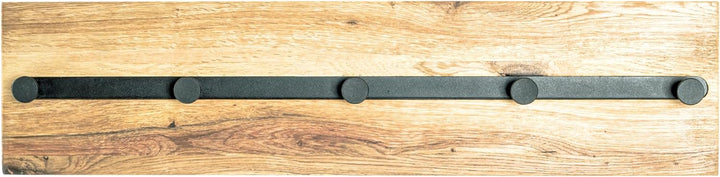 HAKU Möbel Wandgarderobe, Massivholz, eiche geölt-schwarz, B 60 x T 6 x H 15 cm Eiche Geölt-schwarz