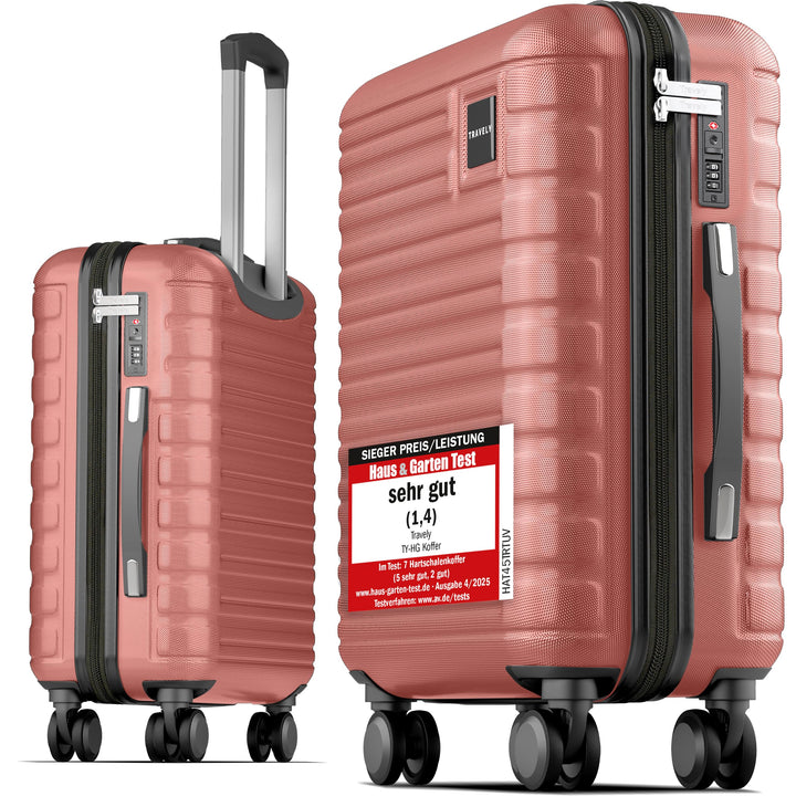Travely Premium Handgepäck Koffer 55x40x20cm - passend für Ryanair, Lufthansa, Eurowings und co. I 3