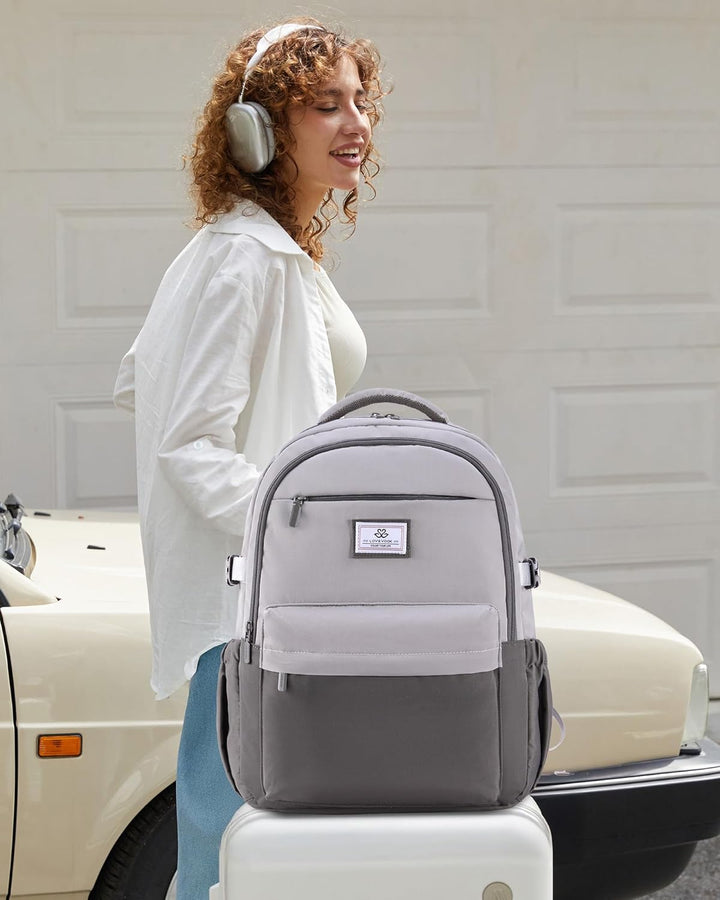 LOVEVOOK Rucksack Damen 15,6 Zoll Laptop Schulrucksack Mädchen Teenager, Wasserdichter Schultasche B