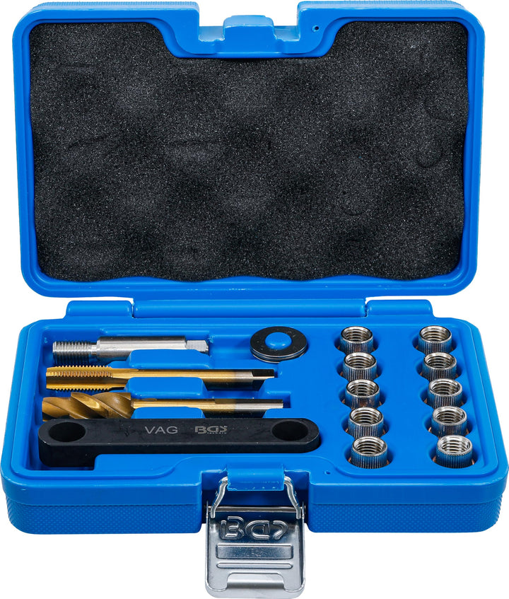 BGS 8408 | Reparatur-Satz für Bremsgewinde | 15-tlg. | für VAG | M12 x 1,5 mm | Bremssattel | Führun