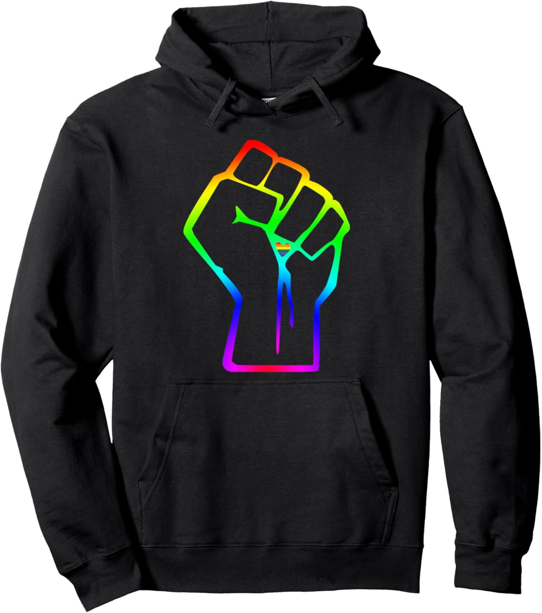 Homosexuell Stolz Regenbogenfahne der Widerstandsfaust Pullover Hoodie
