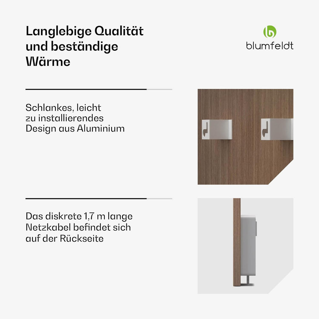 blumfeldt Infrarot Wandheizung 350W – IP44, WLAN- & App-Steuerung, Thermostat, Überhitzungsschutz, I