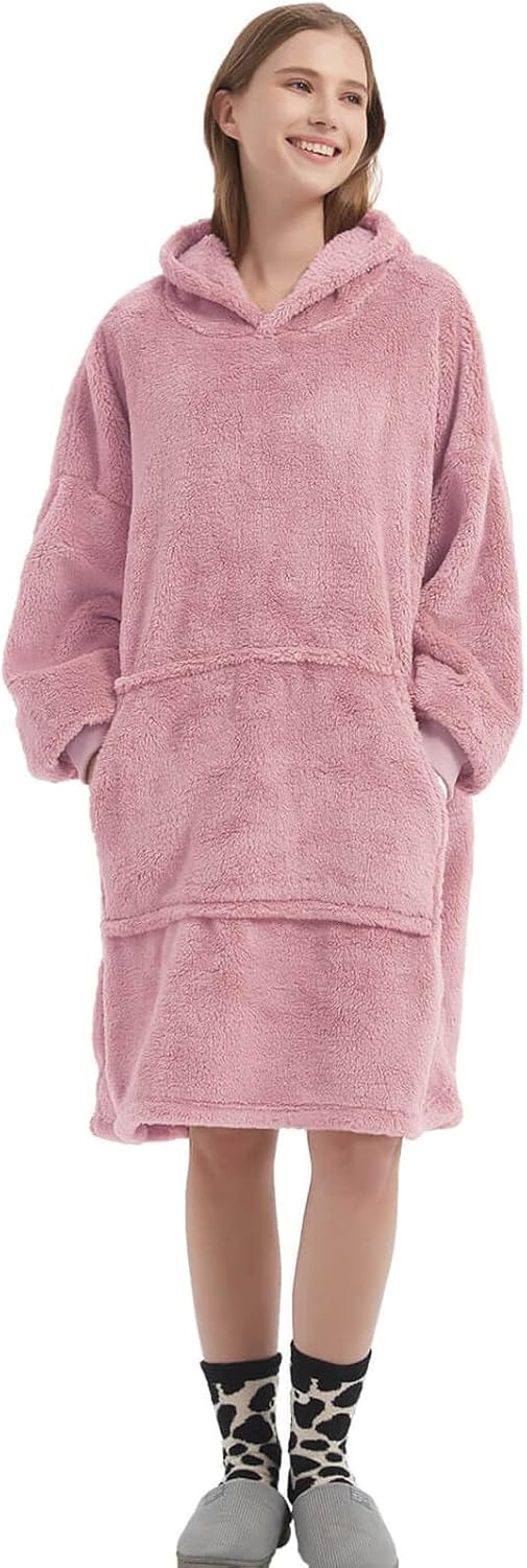 FELOVE Hoodie Decke Ärmeln Kuschelpullover Mit einer grossen Tasche,Tragbare Decke Ultra Soft Bequem