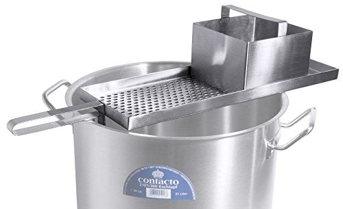 Spätzle-/Knöpflehobel, gross aus Edelstahl 18/10, mit halber/voller 7 mm Lochung, mit Topfhalterung,