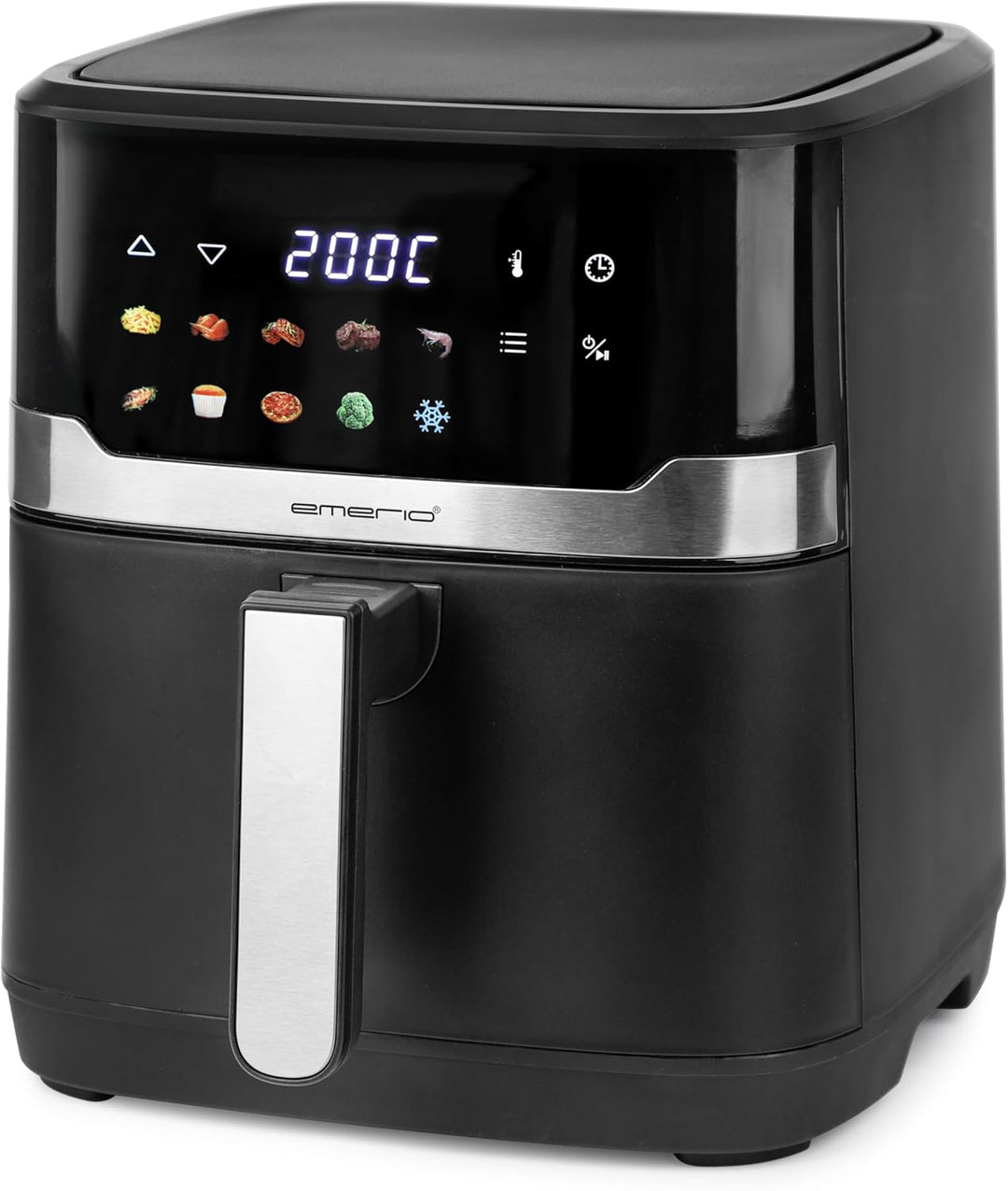 EMERIO digitale XXL Heissluftfritteuse mit 6,5L | neuartiges FARB-DISPLAY | AirFryer | Frittieren oh