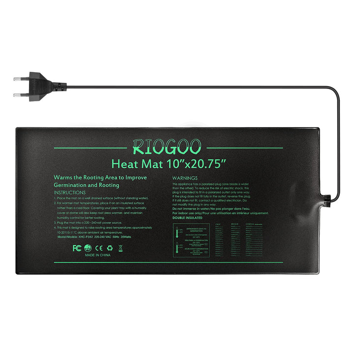 RIOGOO Strapazierfähige Setzling-Heizmatte Wasserdichtes Gewächshaus-Heizkissen 10" x 20,75" Keimbeh