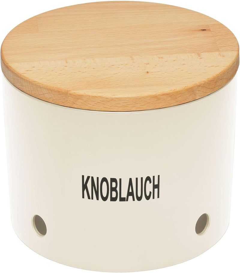 Magu Natur-Design Kartoffeltopf Zwiebeltopf Knoblauchtopf Beige aus einem Polymer aus natürlichen Ma