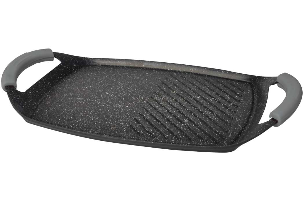 Cheffinger Pfannen-Set »Grillpfanne Grillplatte BBQ Induktion Aluguss beschichtet CF-GP47«