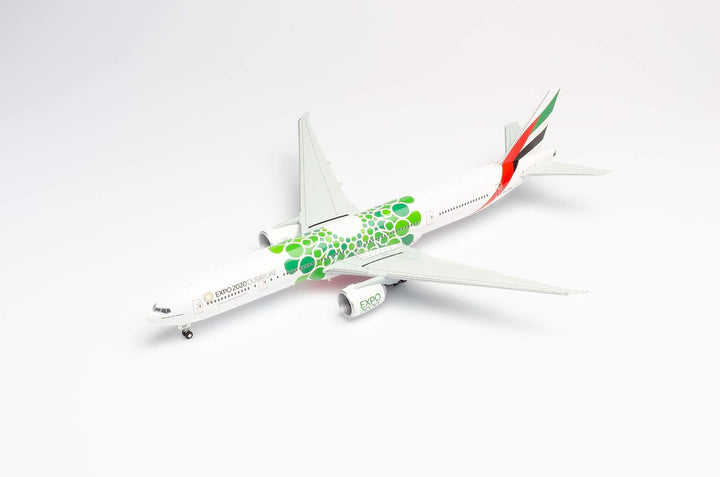 herpa 570664 Emirates Boeing 777-300ER Expo 2020 Dubai ‚Sustainability‘ in Miniatur zum Basteln Samm