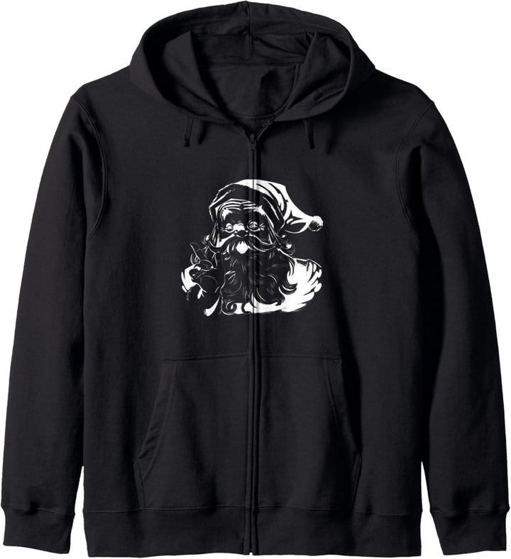 modernes Weihnachts Outfit Ho Ho Ho Santa Weihnachtsmann Kapuzenjacke