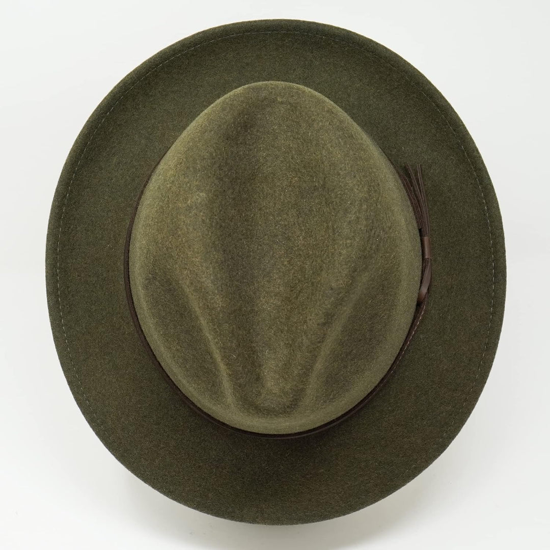 The Stoker – leichte breite Krempe – wasserabweisend – Fedora Trilby Style Filzhut XS Tiefenmoos, XS