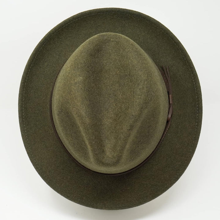 The Stoker – leichte breite Krempe – wasserabweisend – Fedora Trilby Style Filzhut XS Tiefenmoos, XS