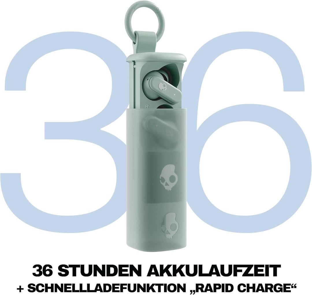 Skullcandy Dime Evo In-Ear Wireless-Kopfhörer, 36 Std. Akkulaufzeit, Mikro, kompatibel mit iPhone, A