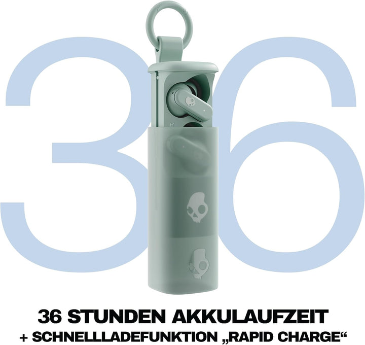 Skullcandy Dime Evo In-Ear Wireless-Kopfhörer, 36 Std. Akkulaufzeit, Mikro, kompatibel mit iPhone, A