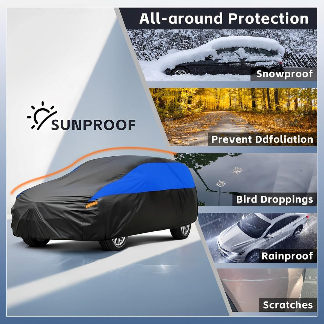 Gunhyi Autoabdeckung Wasserdicht und Atmungsaktiv, Vollgarage Autoplane zum Schutz Vor Regen, Schnee