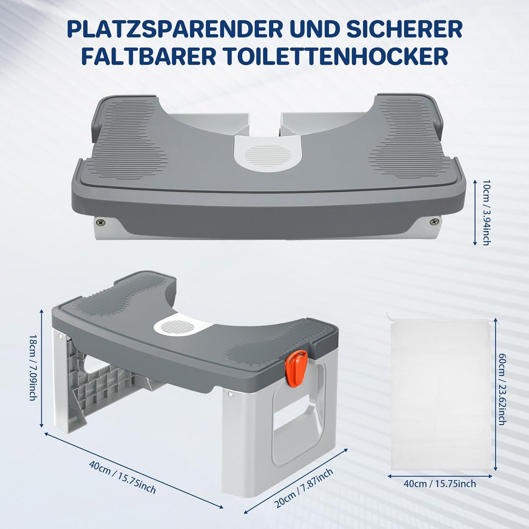 Nagoyuki Toilettenhocker Erwachsene, Klappbarer Toilettenhocker - Schnelle Hilfe gegen Hämorrhoiden,