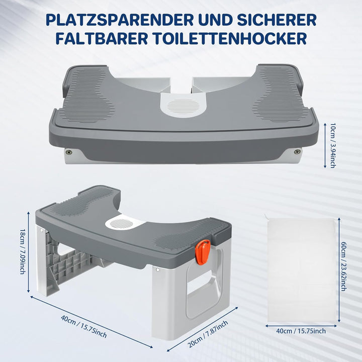 Nagoyuki Toilettenhocker Erwachsene, Klappbarer Toilettenhocker - Schnelle Hilfe gegen Hämorrhoiden,