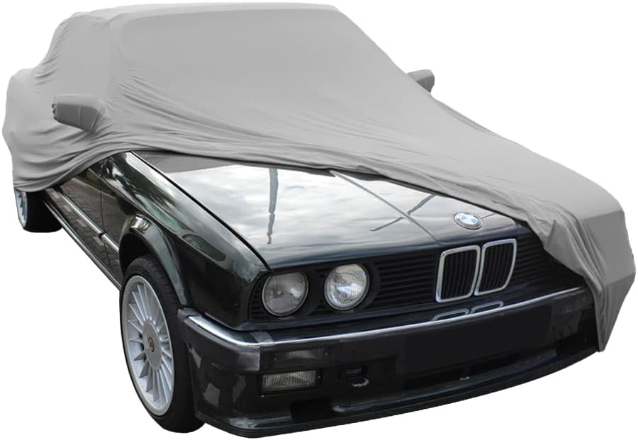 Indoor Autoabdeckung kompatibel mit BMW 3-Series (E30) mit Spiegeltaschen SUPER Soft Stretch
