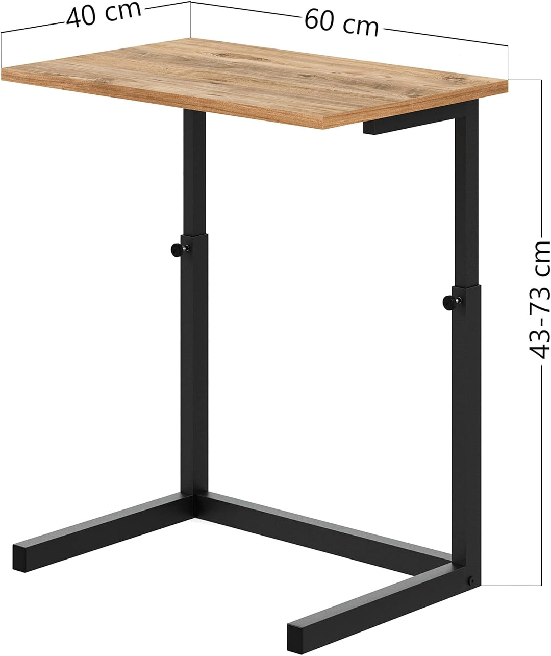 furniChic Beistelltisch Höhenverstellbar Couchtisch Sofatisch Laptoptisch Kaffeetisch Wohnzimmertisc