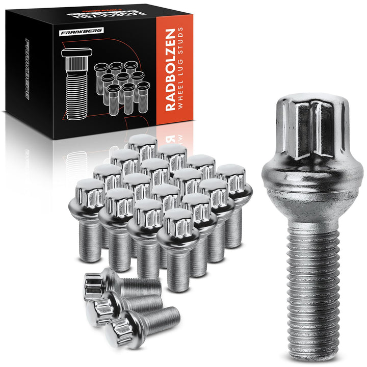 Frankberg 20x Radbolzen Radschraube Kompatibel mit A,B,C,E,M,S,R,GL,GLA,GLK-Klasse CLA CLK CLS 1998-