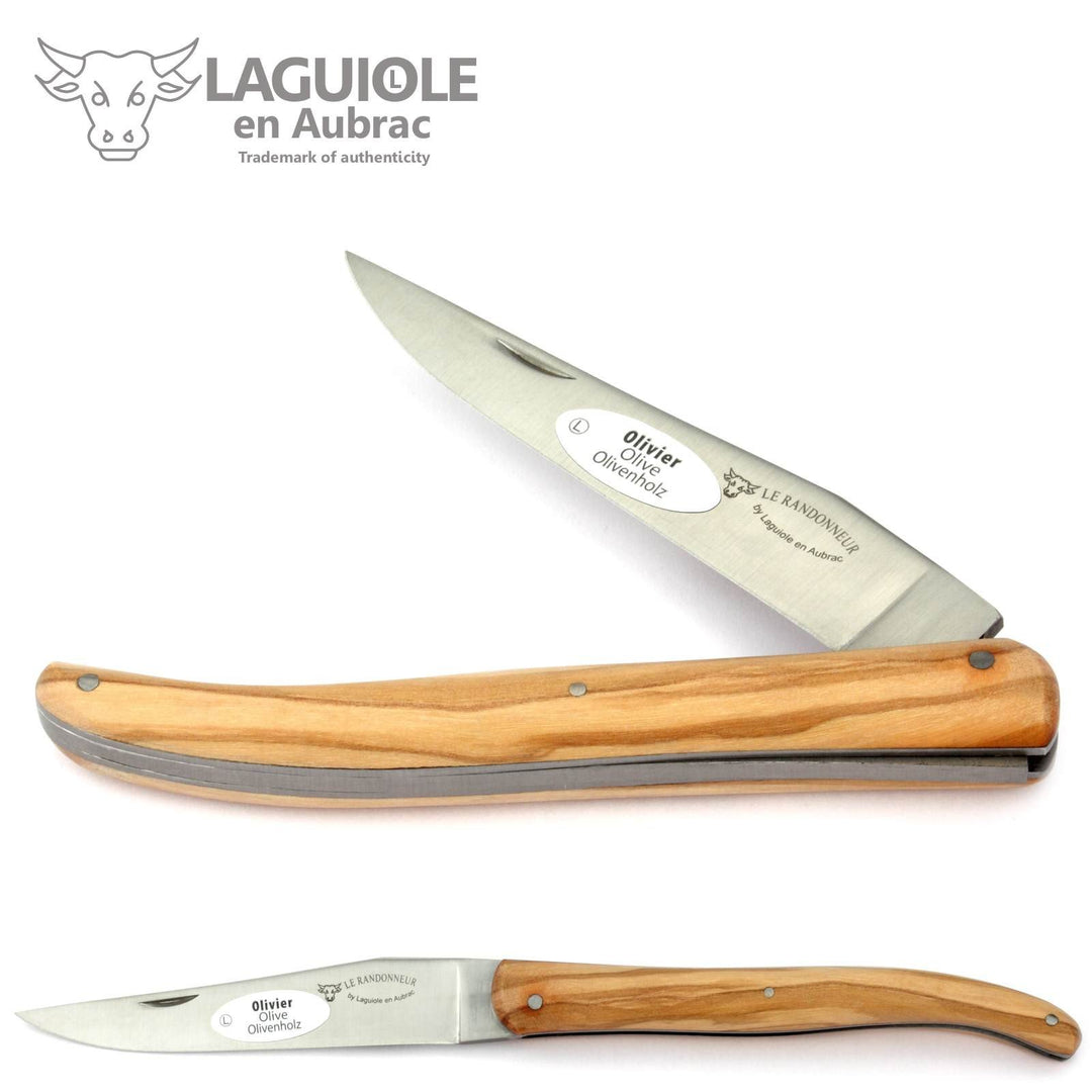 Laguiole en Aubrac L0512RLIL Taschenmesser Randonneur 12 cm, Messer Klinge 10 cm matt, massiver Grif