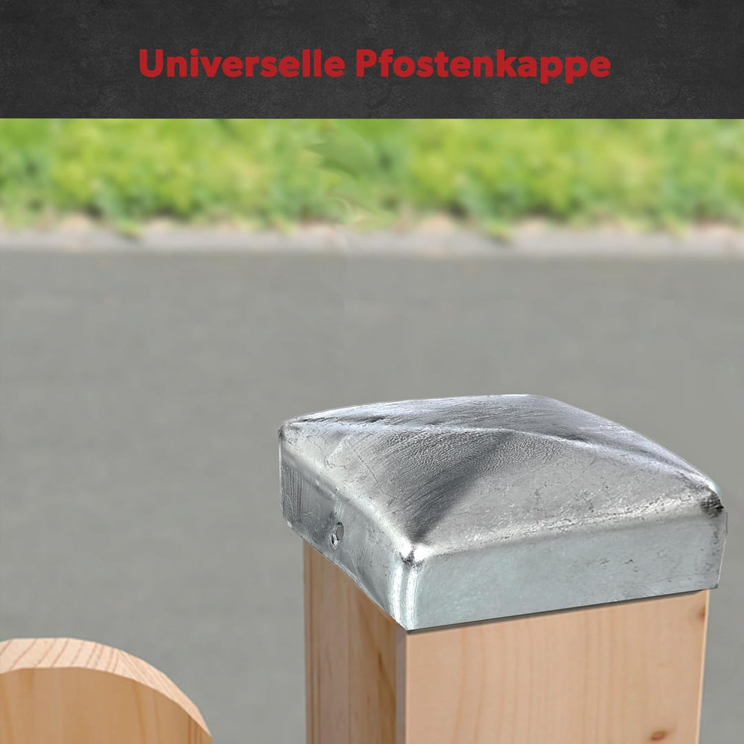 siwitec 10er-Set Pfostenkappe für Holzpfosten | 120 x 120 mm | flach/Pyramide | Zaunkappe aus feuerv