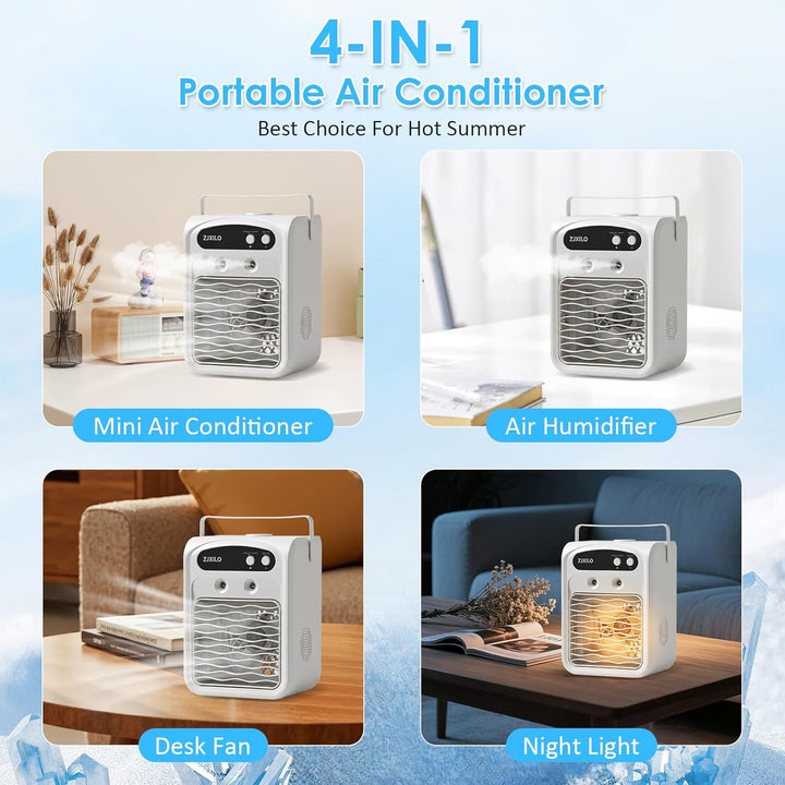 Mobile Klimaanlage Luftkühler, Mini Klimaanlage, Mobile Klimagerät, Klimaanlage Mobil, 1000ml Wasser