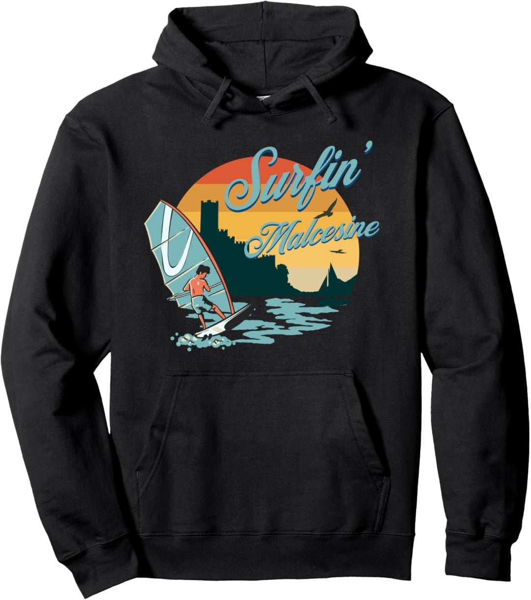 Surfen am Malcesine am Gardasee Pullover Hoodie