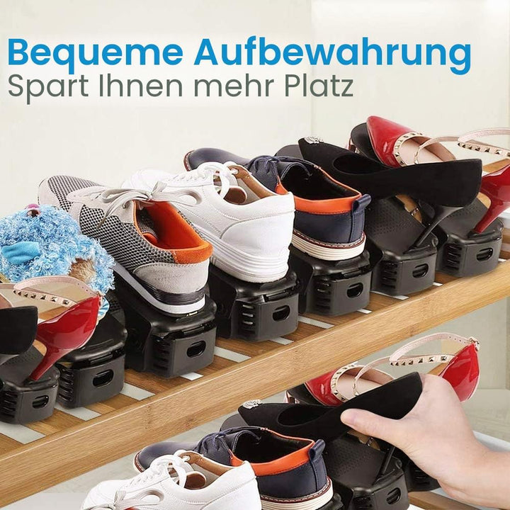 10 Stück Schuhschlitz-Organizer verstellbarer Schuhstapler, platzsparend, Doppelstock-Schuhregal, Sc
