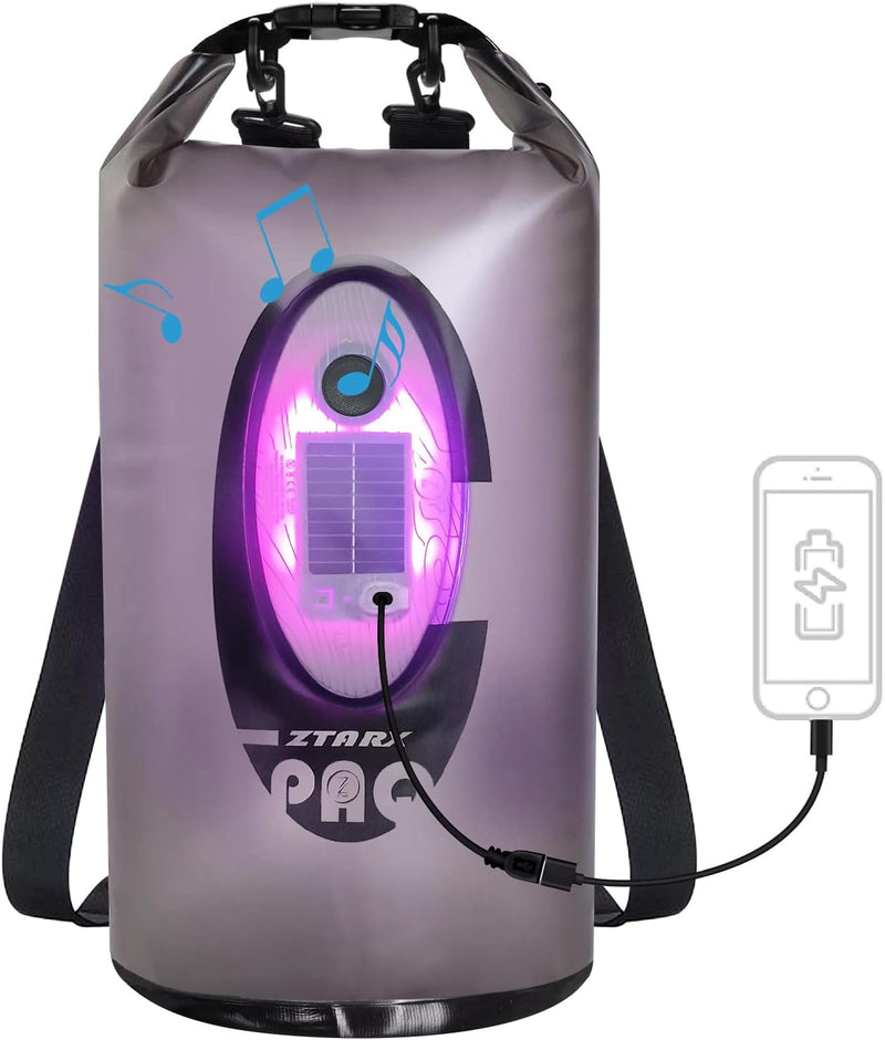 Qoolife Dry Bag Und Wasserdichter Rucksack mit Bluetooth-Lautsprecher- 20L Seesack Wasserdicht mit B