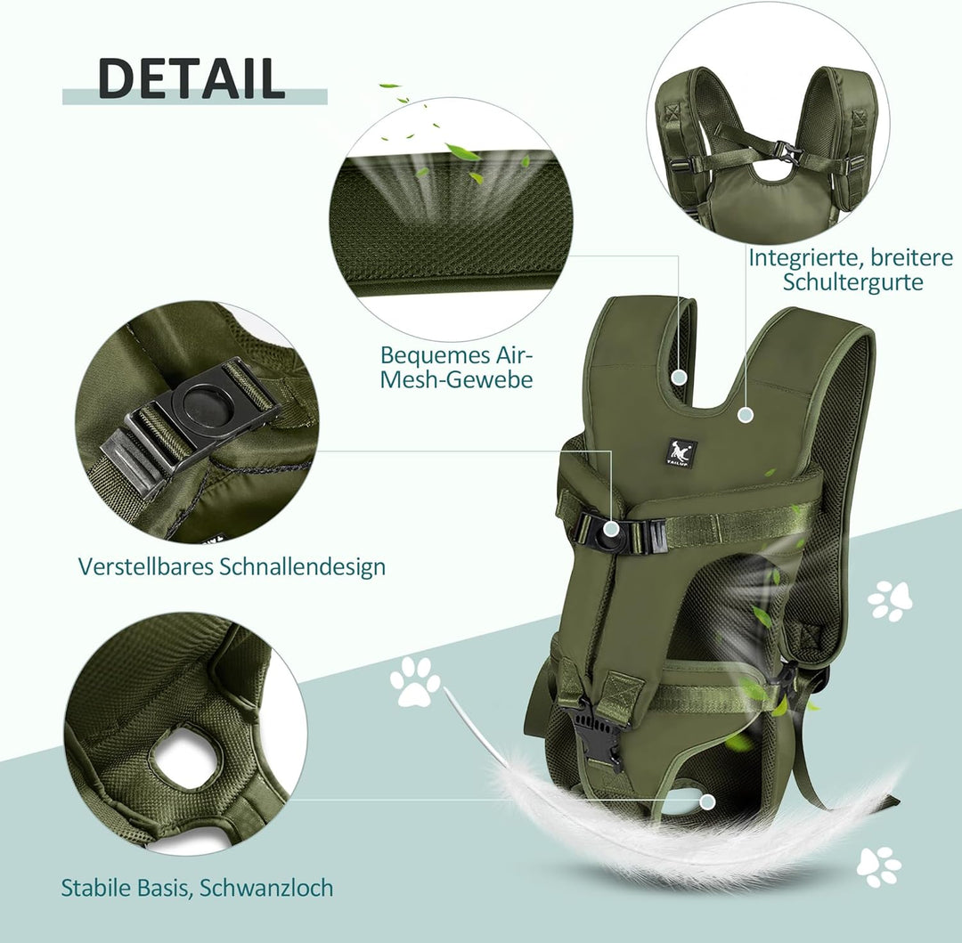 ALLSOPETS Hunderucksack für Mittlere Hunde, Verstellbar und Leicht, Ideal zum Wandern, Radfahren, Re
