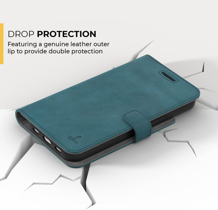 Snakehive iPhone 13 Hülle Leder | Stylische Handyhülle mit Kartenhalter & Standfuss | Handyhülle Sch