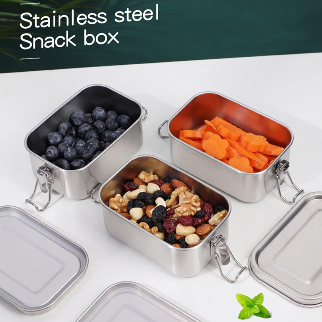 nicelock Kleines Edelstahl-Lebensmittelbehälter-Set | 400ml Wiederverwendbare Lunch-Snack-Boxen aus