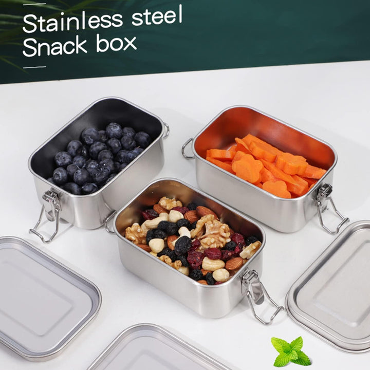 nicelock Kleines Edelstahl-Lebensmittelbehälter-Set | 400ml Wiederverwendbare Lunch-Snack-Boxen aus